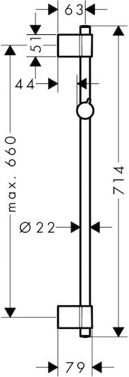 Unica Varia Băț De Duș 72 Cm 27355000 Hansgrohe
