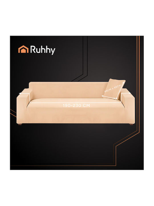 Ruhhy Waterproof Elastic Cover for Corner Sofa Beige 45x45cm 1pcs