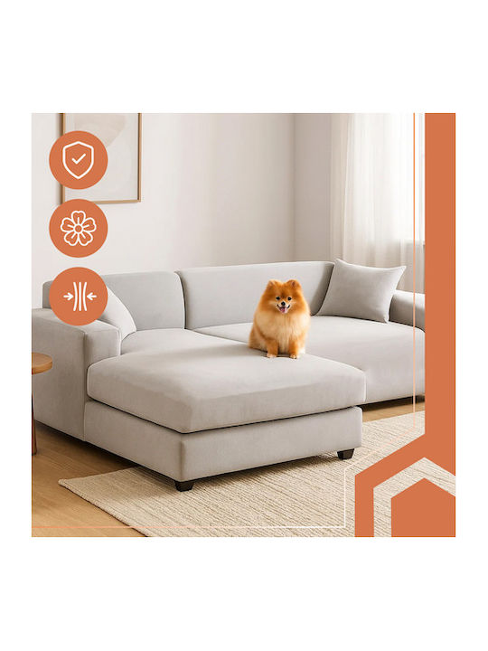 Ruhhy Waterproof Elastic Cover for Corner Sofa Light Gray 45x45cm 1pcs