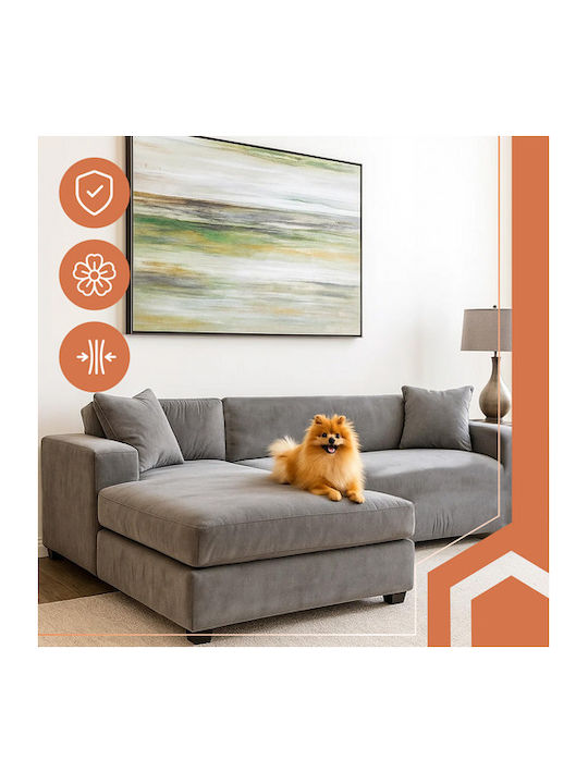 Ruhhy Waterproof Elastic Cover for Corner Sofa Gray 45x45cm 1pcs