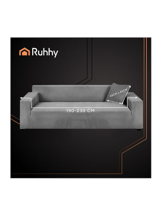 Ruhhy Waterproof Elastic Cover for Corner Sofa Gray 45x45cm 1pcs