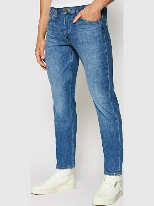 Zip Fly Men's Jeans Pants Elastic with Regular Straight Fit Blue