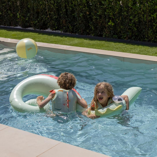 Flamingueo Kids Inflatable Ride On for Sea Crocodile Green 130x110cm