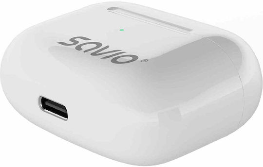 Savio TWS-01 PRO In-ear Bluetooth Handsfree Earphones with Charging Case White