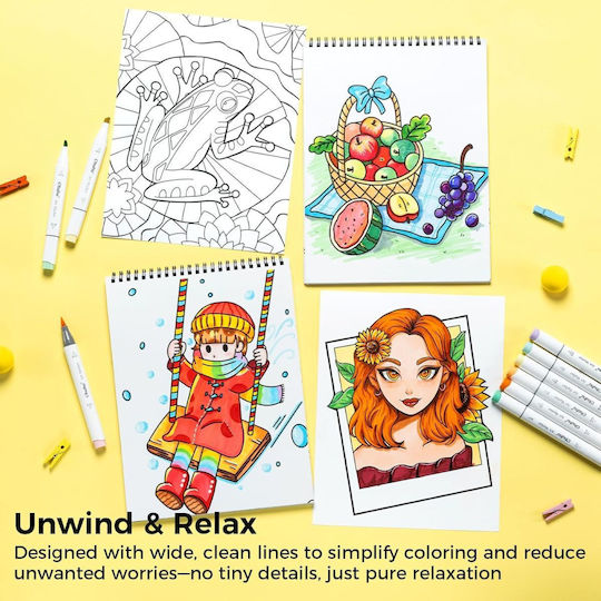 Βιβλίo Ζωγραφικής Ohuhu Bleedproof Coloring Book My Simple Pleasure