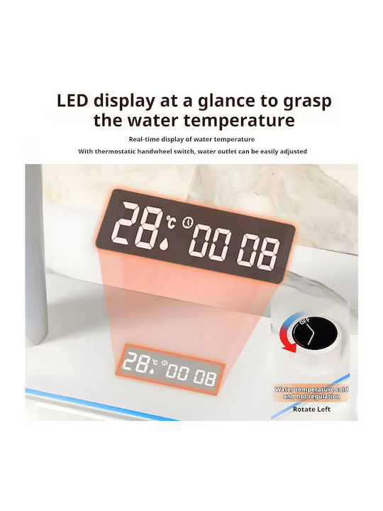 Naron Επικαθήμενος Νεροχύτης Inox με Μπαταρία Μ75xΠ46cm Λευκός