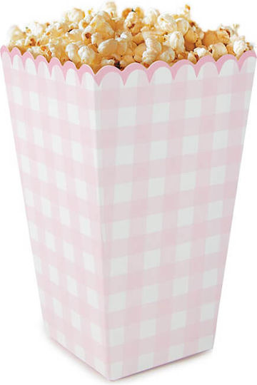 Tim & Puce Pink Checkered Popcorn Boxes 8 Pieces