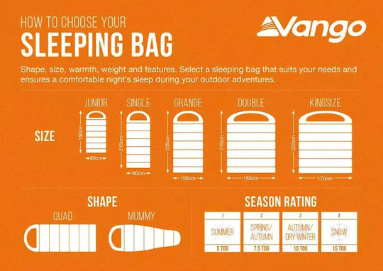 Vango Sleeping Bag Μονό Mantis 400