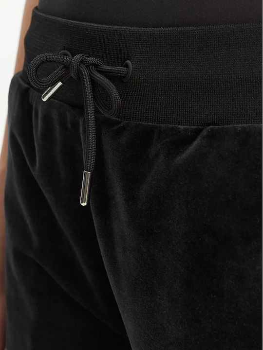 Hohe Taille Jogginghose Jogger Samt Black