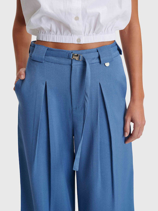 Damen Stoff Hose Blau