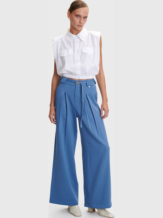 Damen Stoff Hose Blau