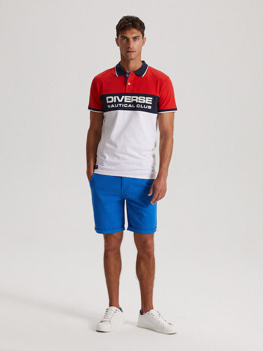 Diverse Polo Bluza Tricou Cu Mânecă Scurtă Bay Alb-Roșu Diverse Polo Bluza Tricou Cu Mânecă Scurtă Bay Alb-Roșu
