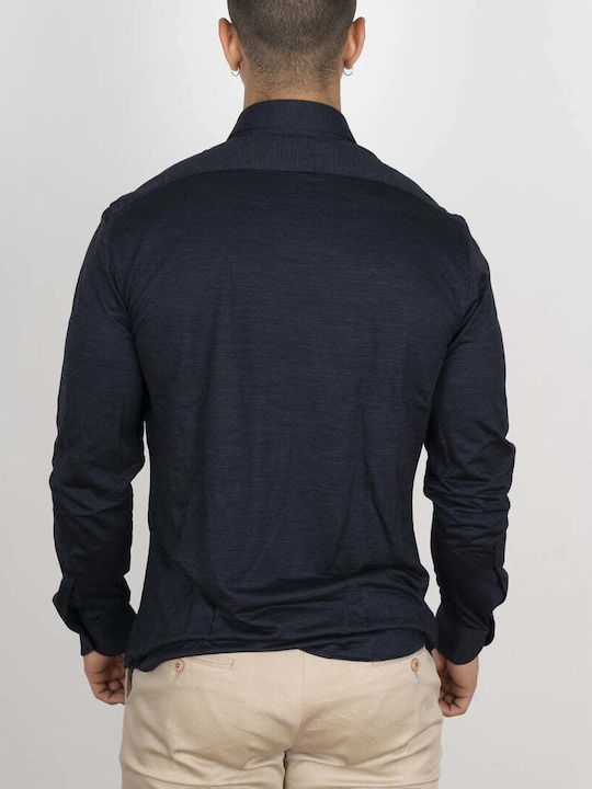 Xacus Shirt Dark Blue 100% Merinos Extra Fine New Zealand Regular Fit 752319-41470.003