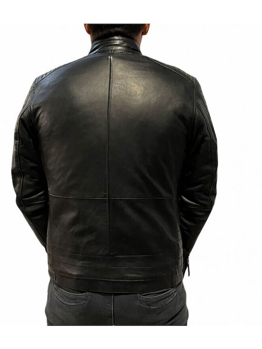 Bo-cooper Ανδρικο Δερματινο Biker Μαυρο
