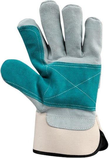 Cerva Gloves for Work Green Leather-Cotton 1pcs