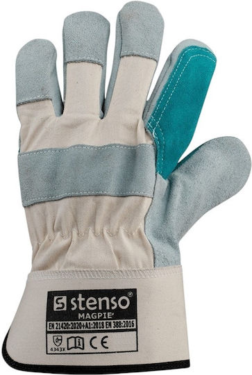 Cerva Gloves for Work Green Leather-Cotton 1pcs