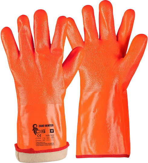 CXS Arbeitshandschuhe Kältebeständig Orange PVC/Baumwolle 1Stück