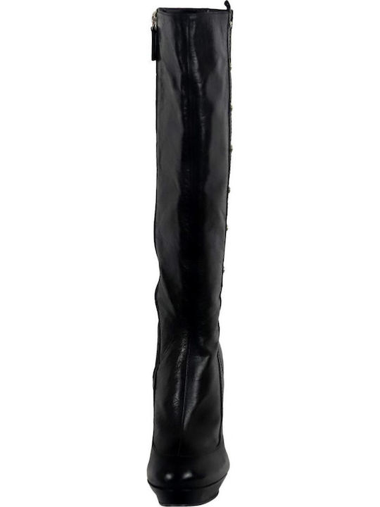 Leder Damenstiefel Schwarz