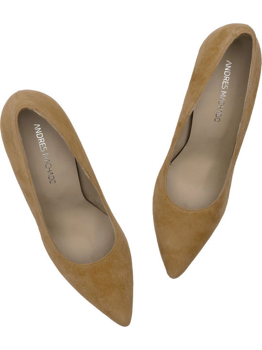 Leather Pointed Toe Stiletto Tabac Brown High Heels