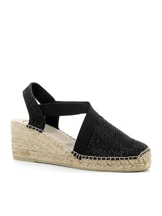 Women's Fabric Platform Espadrilles Black