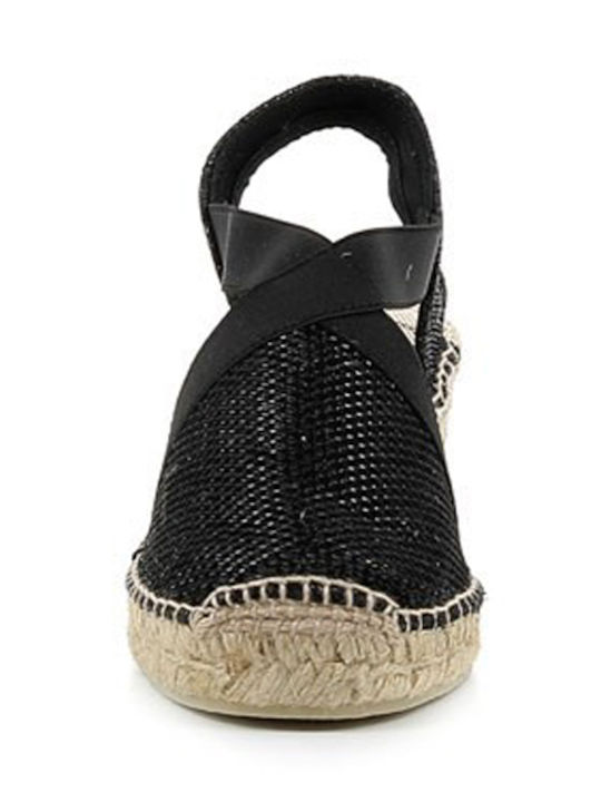 Women's Fabric Platform Espadrilles Black