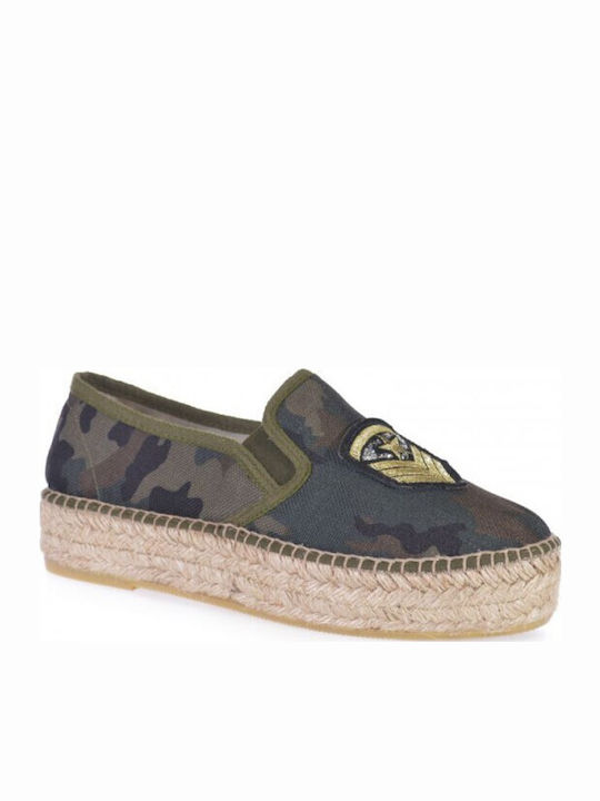 Women's Fabric Espadrilles Khaki
