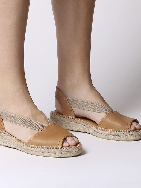 Women's Leather Espadrilles Tabac Brown