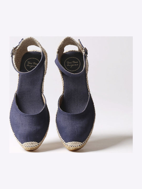 Women's Fabric Platform Espadrilles Blue
