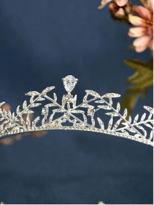 Νυφική Τιάρα Μαλλιών Strass Cubic Zirconia Decor 6475