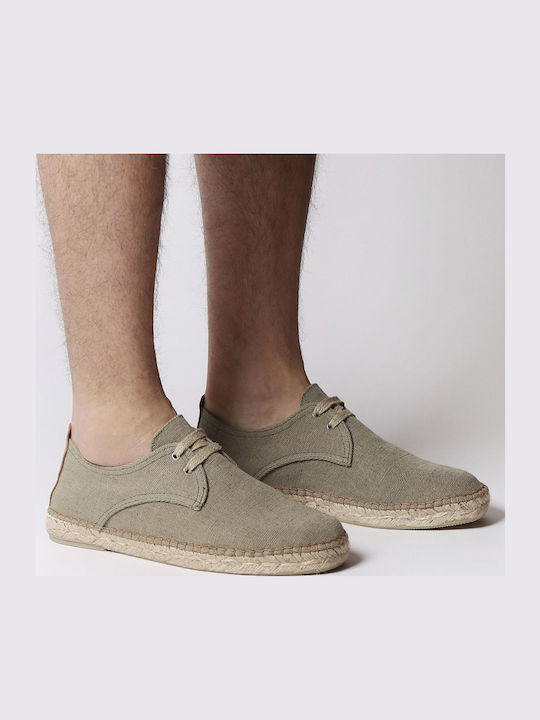 Stoff Herren Espadrilles in Grün Farbe