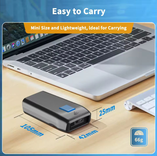 Andowl Scanner portabil Wireless cu capacitate de citire a codurilor de bare 1D