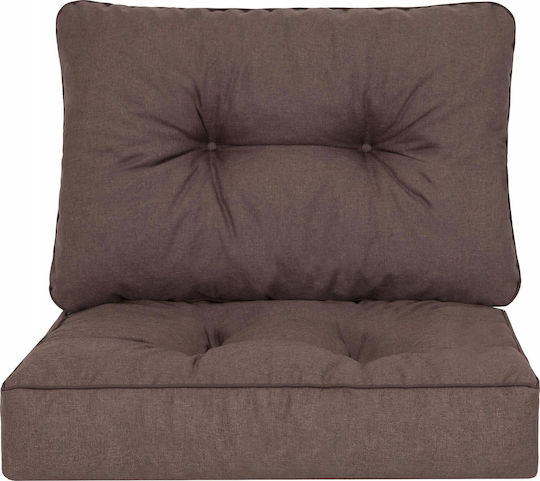 Waterproof Garden Chair Cushion with Backrest Brown