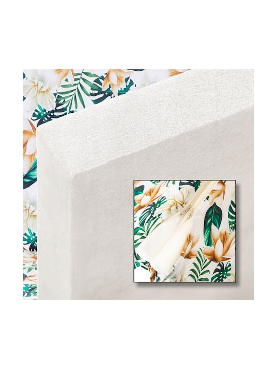 Garden Chair Cushion with Backrest White Flowers