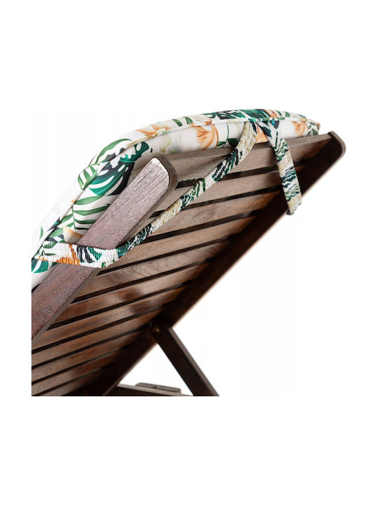 Garden Chair Cushion with Backrest White Flowers