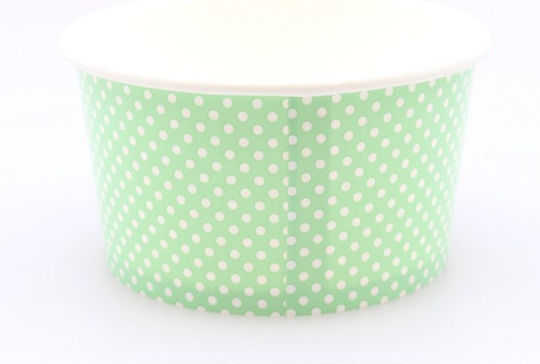 Set Of 50 Green Paper Ice Cream Cups With 148ml Capacity
