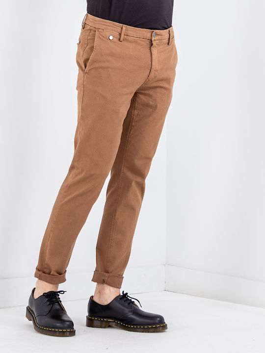 Hyperflex Παντελόνι Chino Ελαστικό σε Slim Εφαρμογή Καφέ