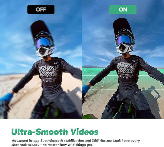 Akaso 360 Action Camera 5K 360° Capture Creator Combo with Touch Screen 2.29" and Wi-Fi Black