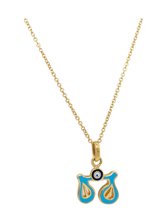 Xryseio Kids Pendant Zodiac Sign Libra in 14K Gold