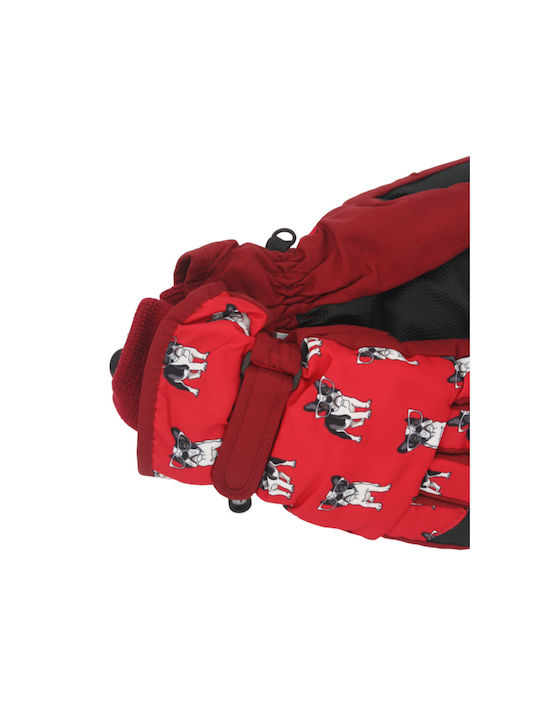 Kids Snow Glove Color Red Lining Design 123.654328.78