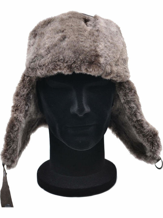 Leather 100 Leather Men's Hat Hat-pilot-1 Dark Brown