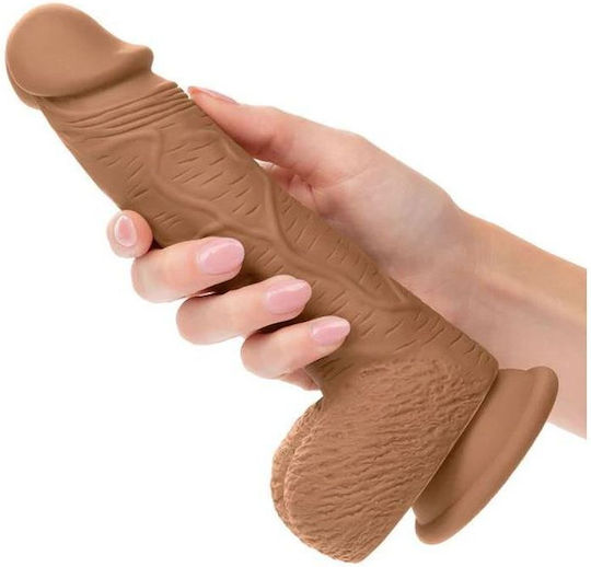 Calexotics Glass Dildo with Balls and Suction Cup Brown 16cm