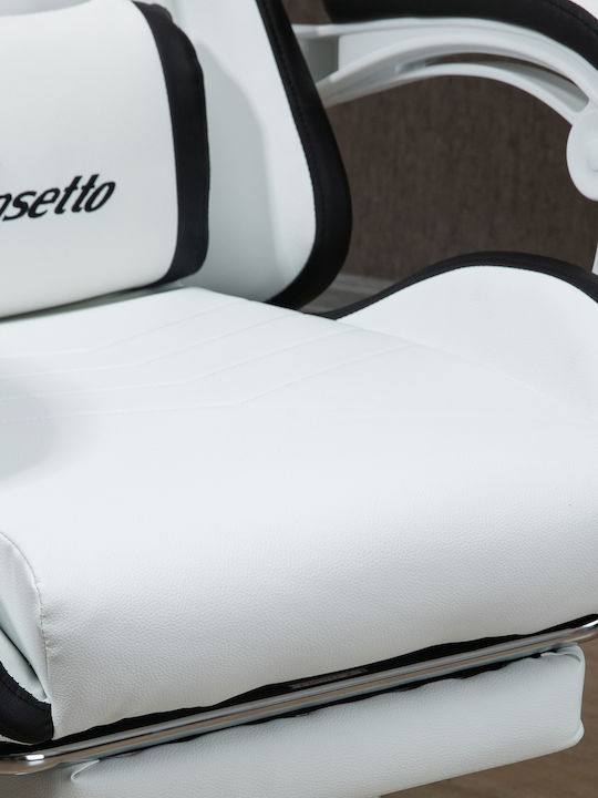 Vinsetto 921-618V01WT Gaming Chair with Footrest White
