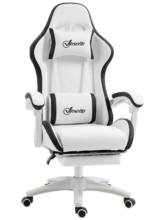 Vinsetto 921-618V01WT Gaming Chair with Footrest White
