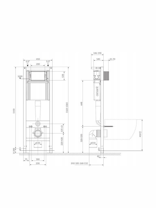 Cersanit Mixing Sink Faucet Black