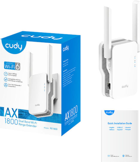 Cudy RE1800 v1 Mesh WiFi Extender Dual Band (2.4 & 5GHz) 1800Mbps