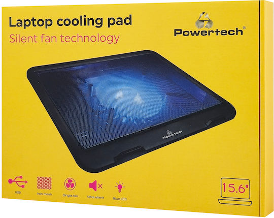 Powertech Cooling Pad for Laptop up to 15.6" with 1 Fan and Lighting (PT-740)