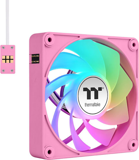 Thermaltake CT120 EX Обратен Перка Вентилатор за Кутия (2000rpm / 65.82cfm) с ARGB Осветление и Свързване 3-Pin / 4-изводна ШИМ 3 бр Розови
