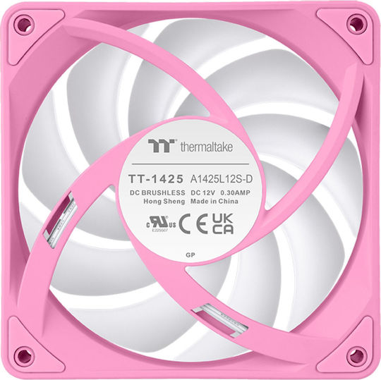 Thermaltake CT140 EX Reverse Blade Case Fans with ARGB Lighting and Connection 3-Pin / 4-Pin PWM Pack of 3 Pink