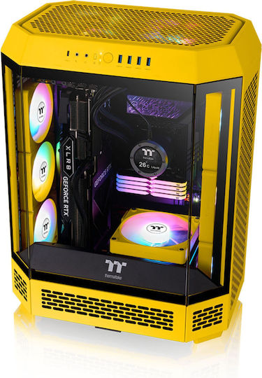 Thermaltake CT140 EX Umkehrklinge Gehäuselüfter (1800rpm / 94,95cfm) mit ARGB Beleuchtung und Verbindung 4-Pin PWM 3 Stück Bumblebee