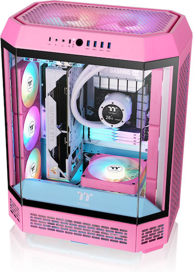 Thermaltake CT140 EX Reverse Blade Case Fans with ARGB Lighting and Connection 3-Pin / 4-Pin PWM Pack of 3 Pink